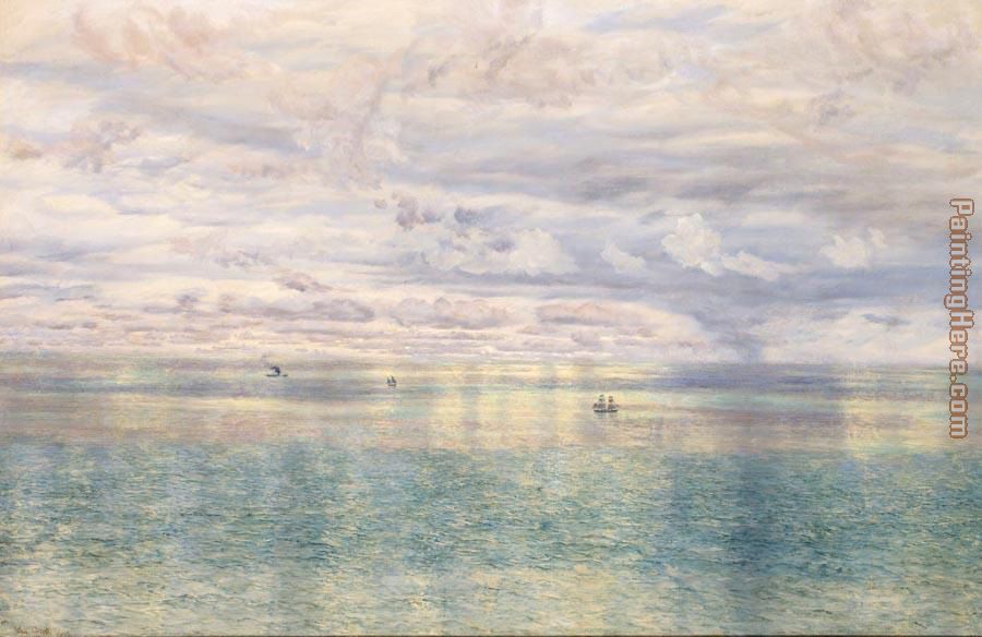 The Sicilian Sea, From the Taormina Cliffs painting - John Brett The Sicilian Sea, From the Taormina Cliffs art painting